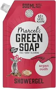Marcel's Green Soap - Argan & Oudh Shower Gel - Wash Lotion - 100% Environmentally Friendly - 100% Vegan - 97% Biodegradable - 500 ml