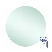 Thermogroup Rio Polished Edge Round Mirror - 800mm dia with Hangers RR8080HN