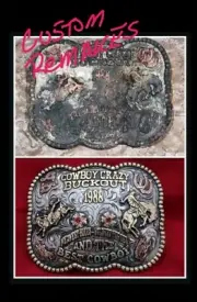 CUSTOMIZABLE RODEO TROPHY BUCKLE◇RANCH BRANDS◇REMAKE A NEW OR LOST PAST TREASURE