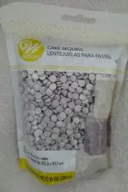Wilton Edible Sequins Sprinkles Silver Cake large Bag New