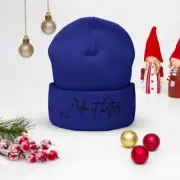 Scorpio Star Sign - Cuffed Beanie - Cozy Knit Hat | Zodiac Design | Royal Blue