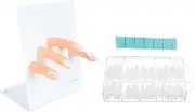1set Manicure Hand Mold Set Fake Nails Fake Nail Tips Nail Color Display Practice Manicure Fingers Manicure Fake Finger Manicure Display Board Salon Beauty Supply A Piece Is Pe Baluue