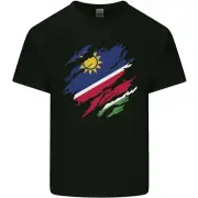 Torn Namibia Flag Namibian Day Football Kids T-Shirt Childrens