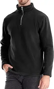 [FEOYA] Mens Fleece Quarter Zip Jacket 1/4 Zip Thermal Long Sleeve Casual Sweater Long Sleeve Winter Warm Golf Polo Sweater