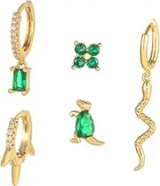 [WRITWAA] Animal Earrings Set 5pcs Nose Rings Hoops Studs for Women Earring Sets Smooth Surface Rust-free