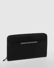 Black Sandy Large Wallet With Gunmetal Hardware