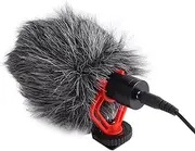 Furry Windshield Directional Microphone Noise Reduction Universal Video Microphone for Live Streaming Interviews Public Speaking