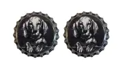 Beer Bottle Caps - Dog Labrador - 1 Pair