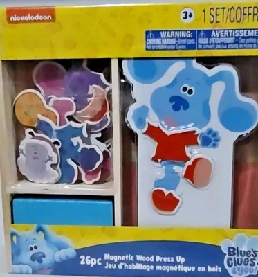 BLUE'S CLUES 26 PIECE WOOD DRESS UP Puzzle Nickelodeon & YOU MAGNETIC NIB
