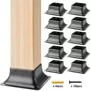 VEVOR 101.6x101.6mm Post Base 10Pcs, Internal 91x91mm Heavy Duty Powder-Coate...