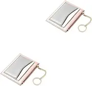 [WRITWAA] 2 Pcs Elegant Fashion Wallet Compact Zipper Wallet Splice Pattern Lightweight Sturdy