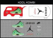 HotWheels(1/64), Kool Kombi "Air Jordan 036" Waterslide,PrintedWhiteFirst,Decals