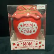 New Eccolo red pink mom you’re the jam strawberry jam stress ball squeeze ball