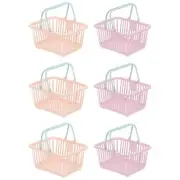 6PCS Mini Shopping Baskets with Handles Small Tiny Baskets, Pink Purple