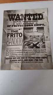 Print Ad Fritos Corn Chips 1968 Bandito Full Page Large Magazine 10.5"x13.5"
