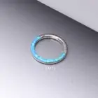 Implant Grade Titanium Brilliant Fire Opal Lined Front Facing Seamless Clicker