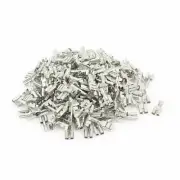 A● 200 Pcs Speaker 4.8mm Female Spade Terminal Wire Connector Silver Tone