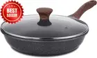 32cm Nonstick Frying Pan Skillet with Lid Swiss Granite Omelette Pan PFOA Free