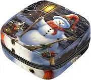 Sanitary Napkin Storage Bag,Period Bag,Pad Bag,Christmas Tree Animal Snowman,Period Pouch