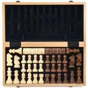 15 Inches Wooden Chess & Checkers Set with Upgraded Weighted Chess Pieces - 2...