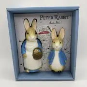 PETER RABBIT Beatrix Potter Bunny Bunnies Salt & Pepper Shaker Set NEW!