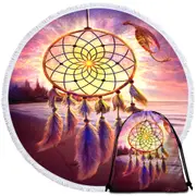 The Beach Magical Dream Catcher Round Beach Towel