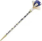 Traditional Classical Hair Pins Stick Crystal Antique Lotus Fork Hairpin hair Sticks, hair Chopsticks, wedding Hair Jewellery (Blue, 14.8 * 3cm)
