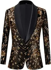 [Haitpant] Black Shiny Gold Sequin Embellished Blazer Jacket Nightclub Prom Suit Red Costume Stage Clothes for Singers