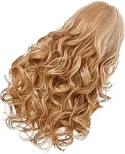 SOESFOUFU Stylish Long Curly Wig Bangs Natural Water Wave Artificial Fiber for Women Party Daily and Costume Wear