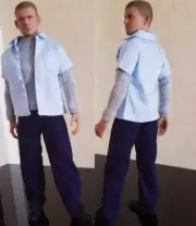 1/6 Michael J Scofield Blue T-shirt Hoodie Pants Sets for 12" Male Figure Body
