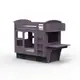 hoi! 比利時Mathy by Bols 四輪車雙層兒童床附層架及書桌 90x190-紫色/含安裝運送