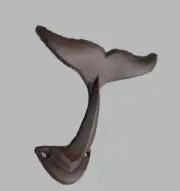 New Cast Iron Whale Fin Hook Small Towel Coat Hat Rack Nautical Seaside Decor