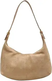 [Generic] 2025 New Slouchy Tote Bag Women Faux Suede Crescent Shoulder Bag Crossbody Purse Travel Work Bag College Tote Handbag