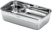 RÖSLE Flexx 2GO 1.0 L Square Stainless Steel Lunch Box Microwave and Oven Safe up to 150 °C, Dishwasher Safe, Silver