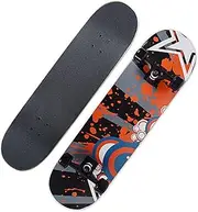 Sports Skateboards, (Dynamic Stage Pattern) Four-Wheeled 31-inch 7-Layer A Maple Professional Double Tilt Skateboard Suitable for Young Adults