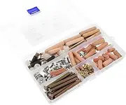 ULTECHNOVO 95 Pcs Crib Hardware Screws and Connectors Kit Hexagonal Socket Cap Bolts Nuts Wooden Dowel Pins Assortment for Bunk Beds Cots and Furniture Assembly