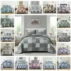 Patchwork Queen King Size Bedspread Quilted Coverlet Sets Bedding Pillowcases