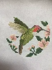 Finished Cross Stitch - Anna’s Hummingbird