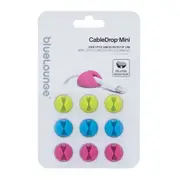 9pc BlueLounge CableDrop Mini Cable/Tie Organiser Cord Holder Bright Desk/Wall