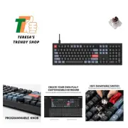 V6 Wired Custom Mechanical Keyboard Knob Version, Full-size QMK/VIA Programma...