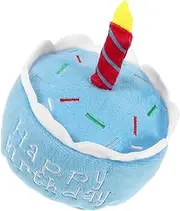Stuffed Birthday Cake for Dogs Plush Squeaky Dog Birthday Present Fun Shaped for Pet Play and for Interactive and Play