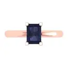 1CTEmerald Cut Blue Sapphire Stone Bridal Promise Engagement Ring 14k Rose Gold