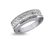 Natural 1.48ct Diamond Wedding Band Ring 18kt White Gold G SI1 Channel Setting