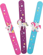 Sosoport 3pcs Unicorn Slap Bracelets for Wristbands Party Favors Snap Bands for Parties Events and Goodie Bags