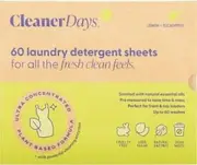 Cleaner Days Laundry Detergent Sheets Lemon + Eucalyptus 60pcs