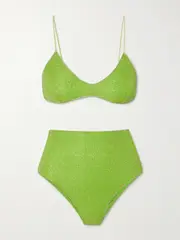 [Oséree] Oséree - Lumière Metallic Triangle Bikini - Green - small small Green