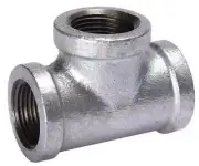 (10 Pack) 1-1/2" NPT Female Tee Galvanized Malleable Iron 150 Pipe T Fitting