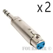 2 Pack - 3pin XLR Female to 1/4" Stereo TRS Male Plug Audio Cable Mic Adapter