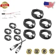 Noise-Reducing 20ft XLR Microphone Cables 5 Pack for Musicians & Technicians