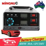 400W 30A 12V/24V Car Battery Charger Smart Pulse Repair Boat Trickle AU plug